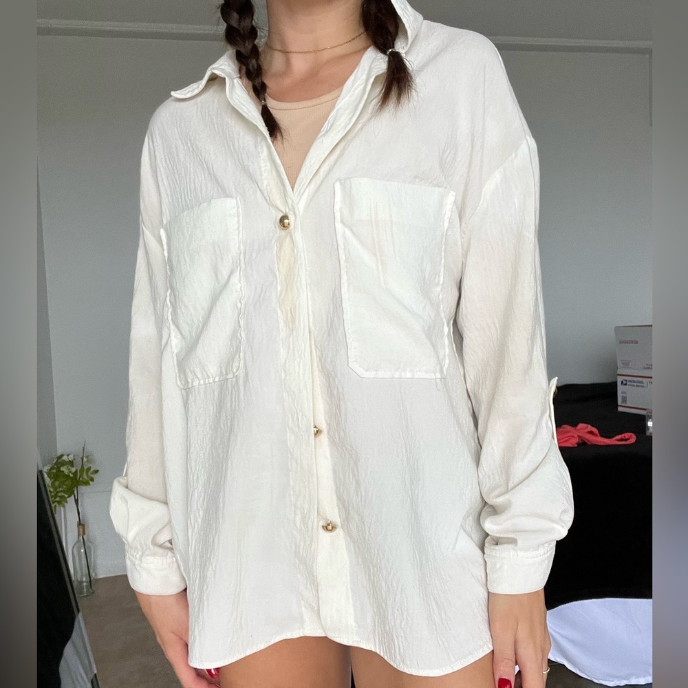 White ZARA button up